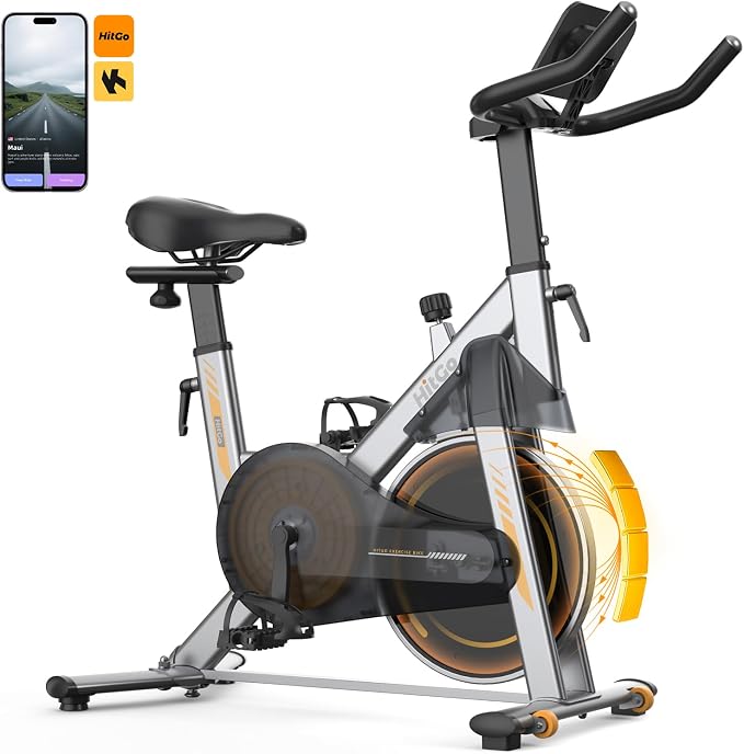 HitGo Office Exercise Bike Desk Chair,330 lbs Heavy Duty Under Desk Bike with 9-Level Height Adjustable Seat 24.4"-33.8",8-Level Resistance & Rolling Wheels,Quiet Fitness Chair for Home Office