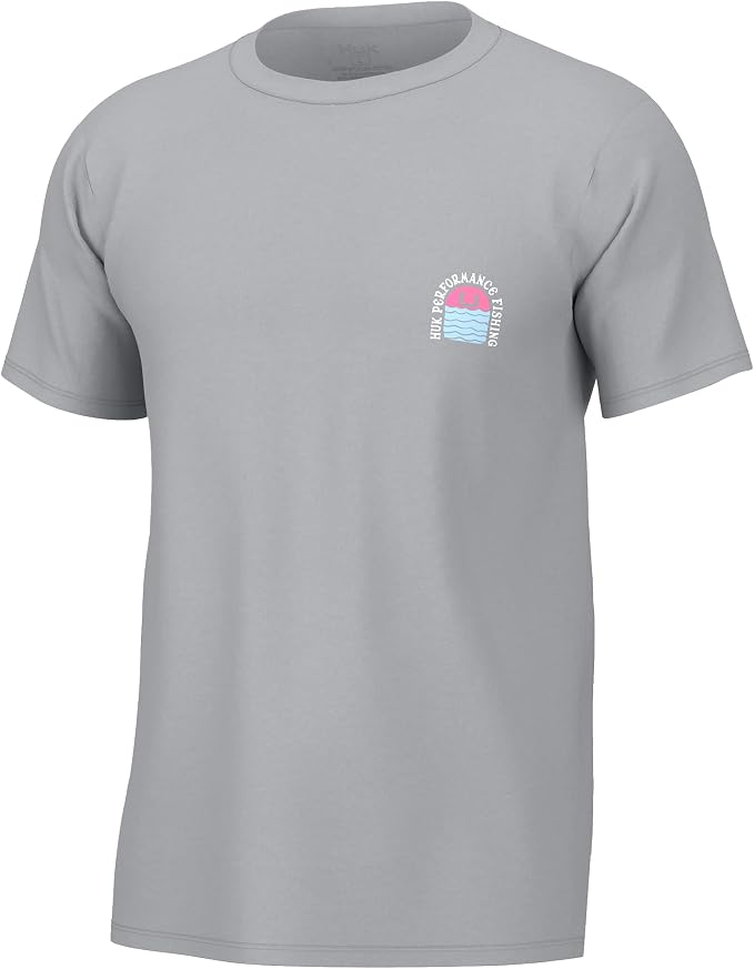 HUK Mens Performance Fishing Logo Tee, Short Sleeve T-Shirt for Men