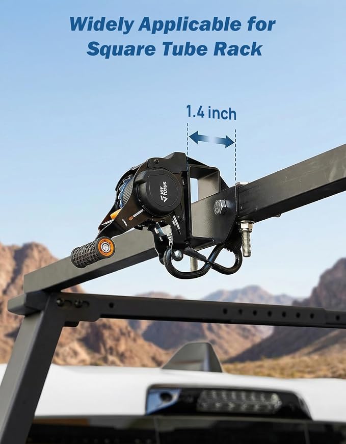 JOYTUTUS 2PCS Retractable Ratchet Straps for Square Tube, 2-Pack Heavy Duty 10'x1'' Auto Retracting Tie Down Straps, 1,500lb Break Strength, Black