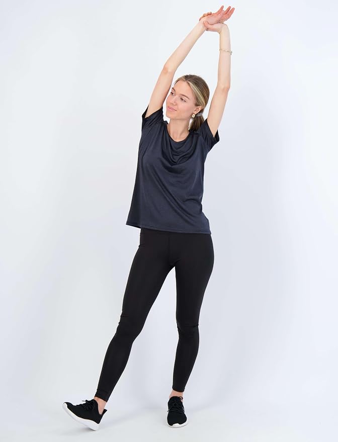 Real Essentials 5 Pack: Women's Short Sleeve T-Shirts Workout Tops Fitness Pilates Gym Activewear Athletic (Plus Available)