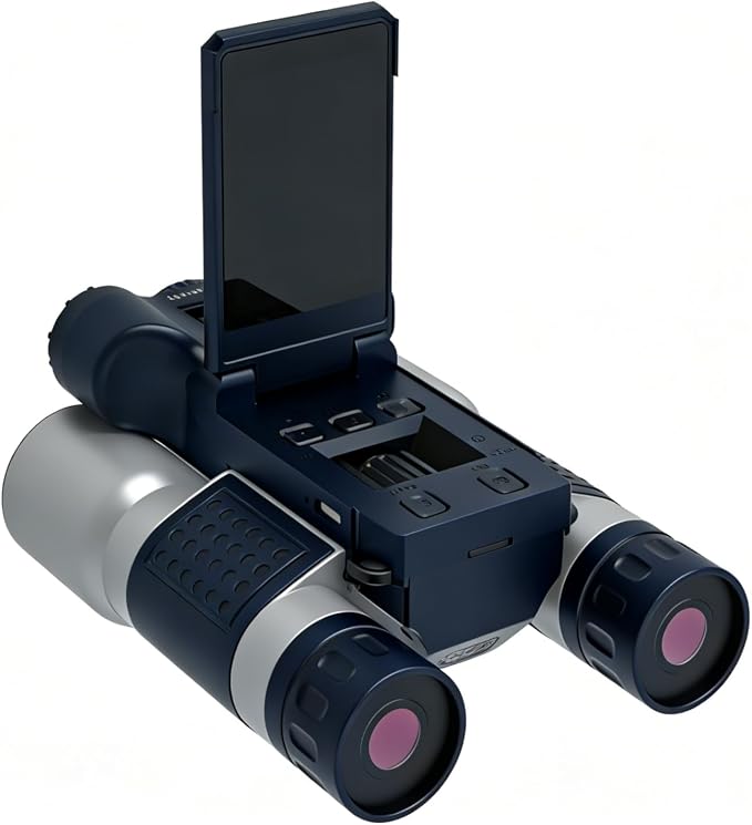 Binoculars with Camera and Night Vision - 12x42 Digital Binoculars with 2.4" IPS Screen, 7 IR Modes for 200-300m in Darkness, for Adults Bird Watching, Hiking, Camping - Includes 32GB Card (Midnight)