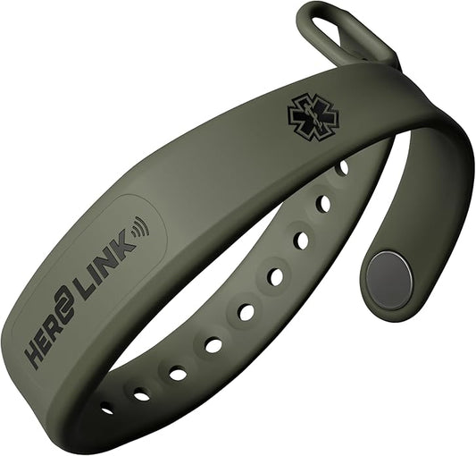 Hero Link® Medical ID Bracelet & Wellness Wristband – Adjustable Silicone, Waterproof, Heat-Resistant, Smart Band with NFC Tag for Instant Emergency Info Access