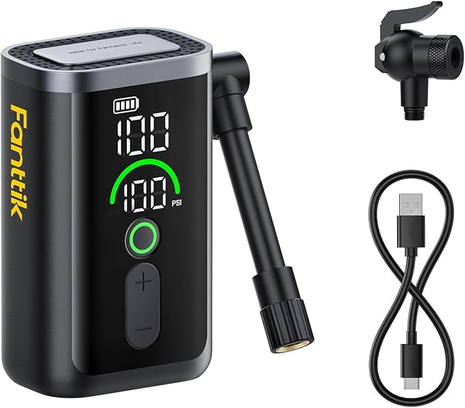 Fanttik X11 Ace Mini Bike Pump, 21s Fast Inflate Bicycle Pump with Gauge, 150PSI Electric Air Pump Portable with Presta/Schrader Valve for Motorcycle/Road/E-Bike/MTB, iF Design Award 2026
