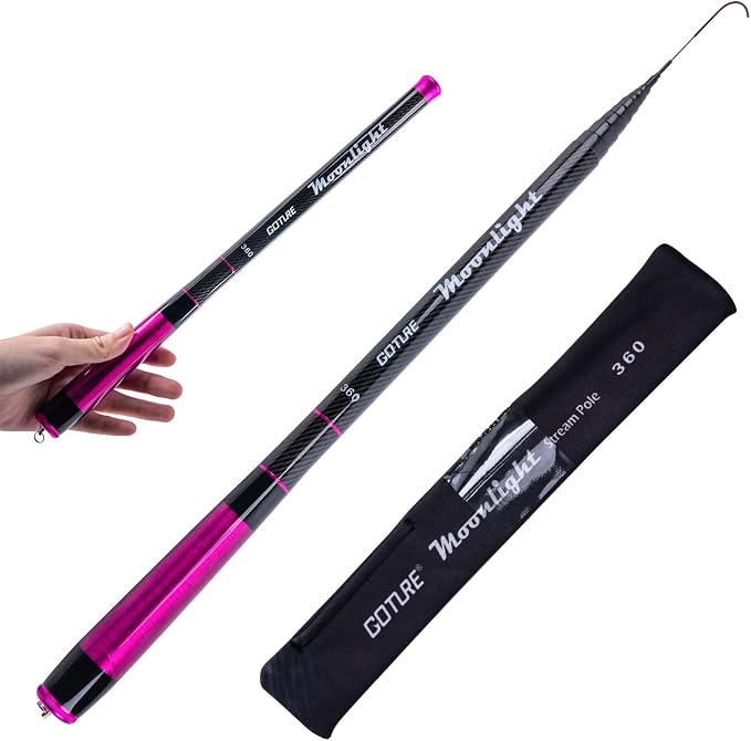 Goture Telescopic Tenkara Fishing RodPortable Hand Fishing Poles 12-24Ft | Reinforced ultralight blank resists cracking on hard runs; ideal all-round length for stream, pond & lake bank fishing