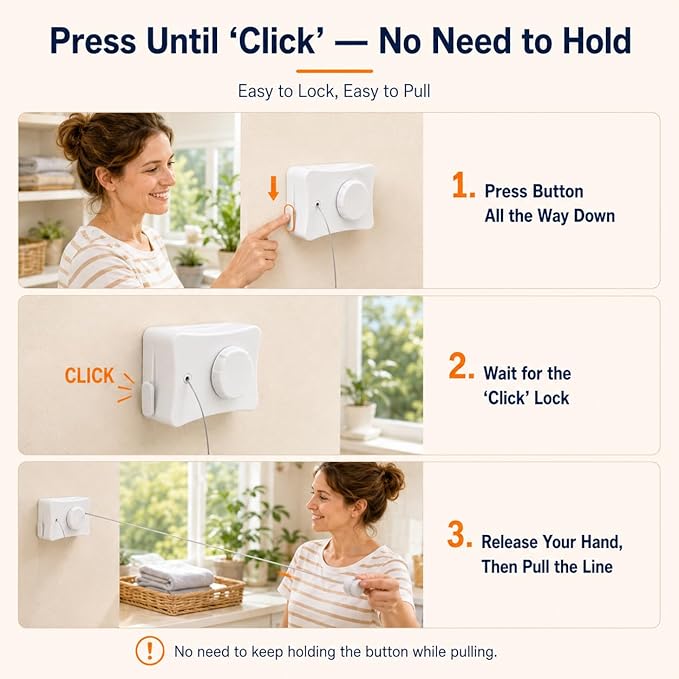 Retractable Clothesline 2X16.7 ft – Heavy-Duty 44 lb, Rust-Proof Stainless Steel, Wall-Mounted Indoor/Outdoor Clothes Line, Easy Install for Bathroom, Balcony & Apartment