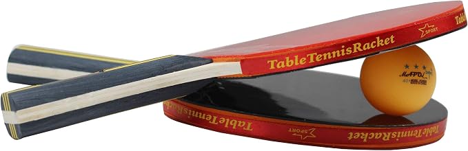 MAPOL Quality Ping Pong Paddle Set - 4 Professional Table Tennis Rackets/Paddles - 8 Premium 3-Star Balls, Portable Cover Case Holder Included