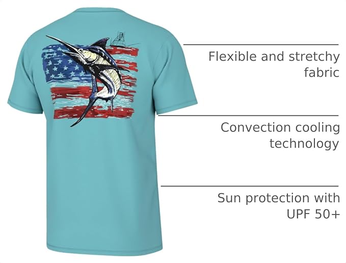 HUK Mens Performance Fishing Logo Tee, Short Sleeve T-Shirt for Men