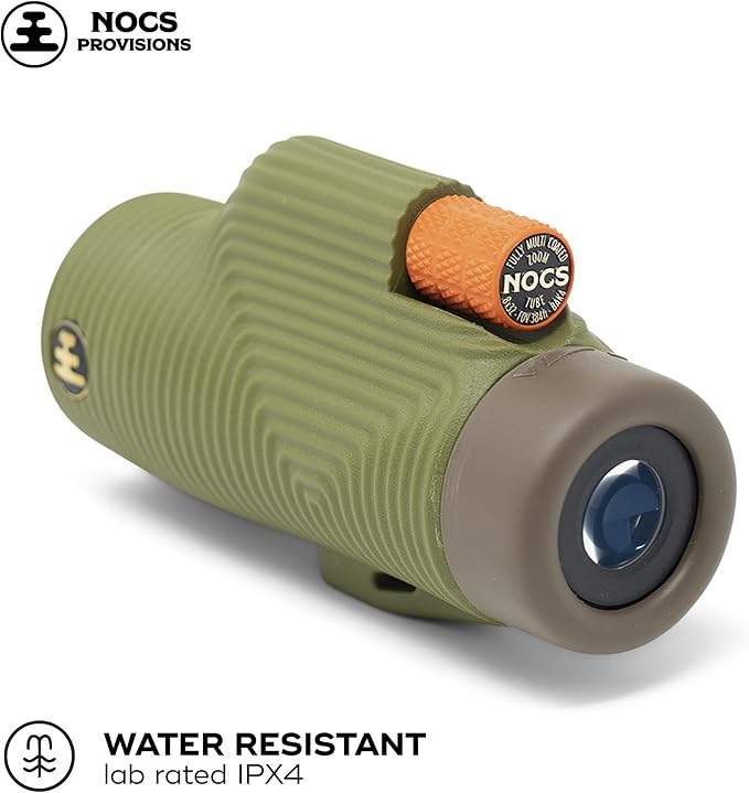 Nocs Provisions Zoom Tube 8x32 Monocular, 8X Magnification Telescope, Bak4 Prism, Wide Field of View for Bird Watching, Backpacking & Wildlife Viewing - Juniper Green II