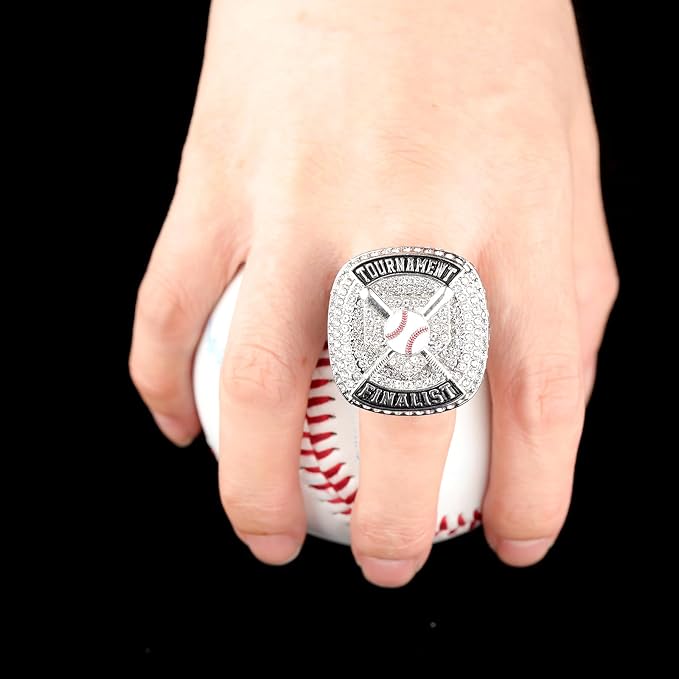 12 pcs Pack Baseball Home Plate Championship Trophy Ring Award Gift for Tournament Teams palyers Awards Size 9.5 Gold, Silver, Bronze Color