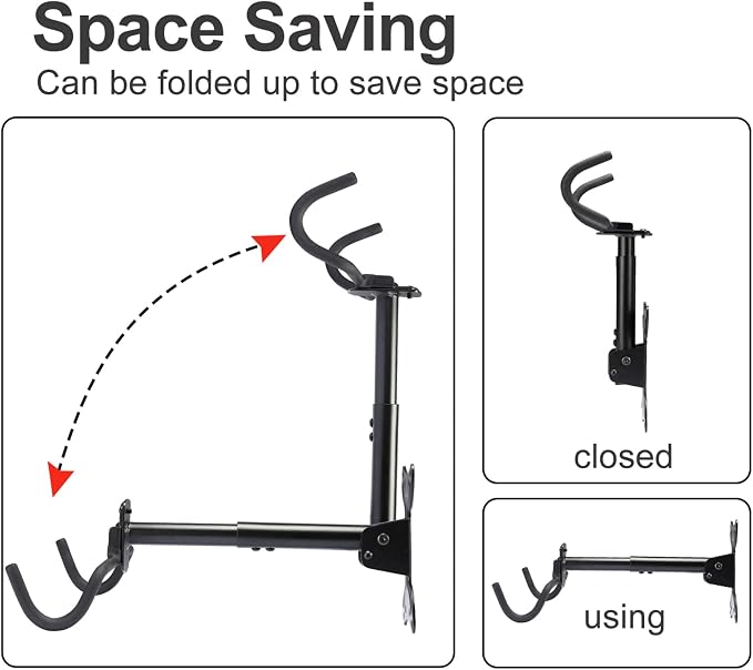 UU-Major Bike Wall Mount,Heavy Duty Bike Hanger, Mounted Bike Hook for Garage Wall,Horizontal Bike Rack for MTB,Road And Hybrid Bikes Storage,Thicker Metal With Rubber Coating.(Adjustable*1Pack)