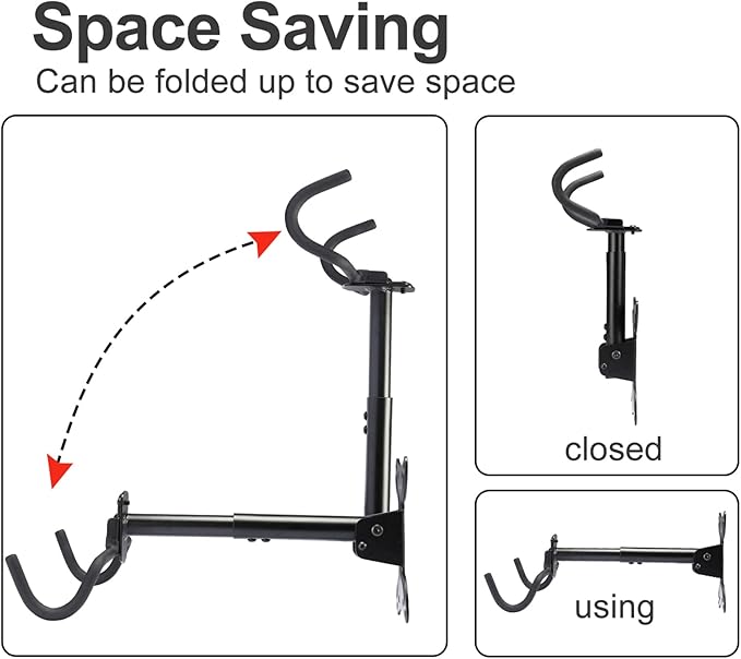 UU-Major Bike Wall Mount,Heavy Duty Bike Hanger, Mounted Bike Hook for Garage Wall,Horizontal Bike Rack for MTB,Road And Hybrid Bikes Storage,Thicker Metal With Rubber Coating.(Adjustable*2 Pack)