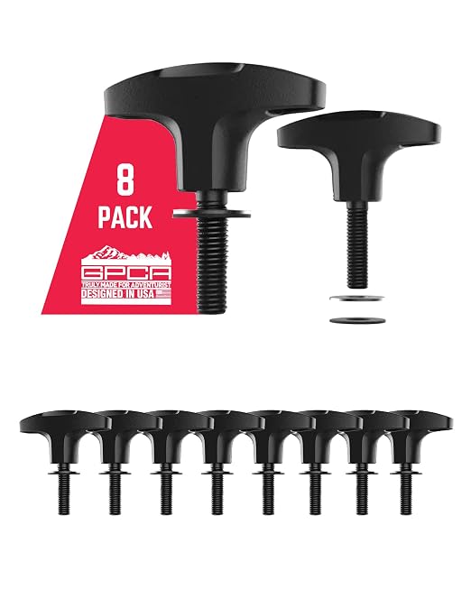 Quick-Release Tie Down GP Anchor/T-Handle Bolts Set, Tie Down Anchor for Fast Jeep Top Removal Lift, Heavy-Duty Tie Downs for Ford Bronco Models, Patented, Black, 8 Packs - GPCA