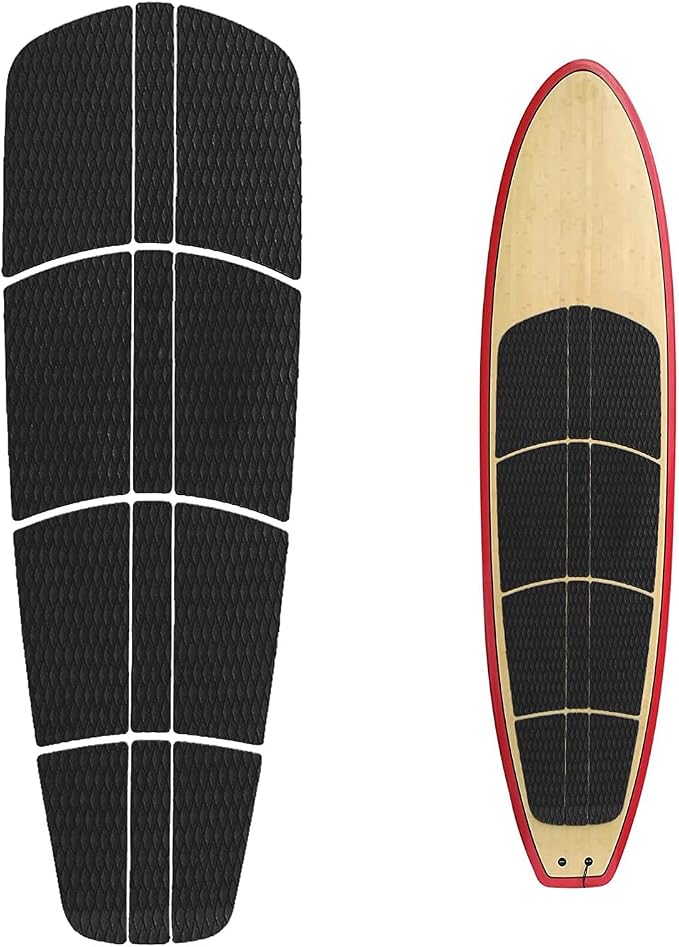 Abahub 12 Piece Surf SUP Deck Traction Pad Premium EVA with Tail Kicker for Paddleboard Longboard Surfboard Black/Blue/Gray/Navy Blue/Orange/White