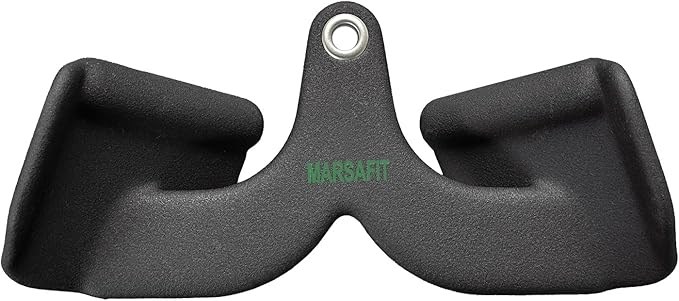 MARSAFIT Home Gym Fitness Rowing T-bar V-bar Pulley Cable Machine Attachment, Bicep Curl Tricep LAT pulldown Bar Back Strength Training Handle Grips LAT Pull Down Bar for Seat Row Workout
