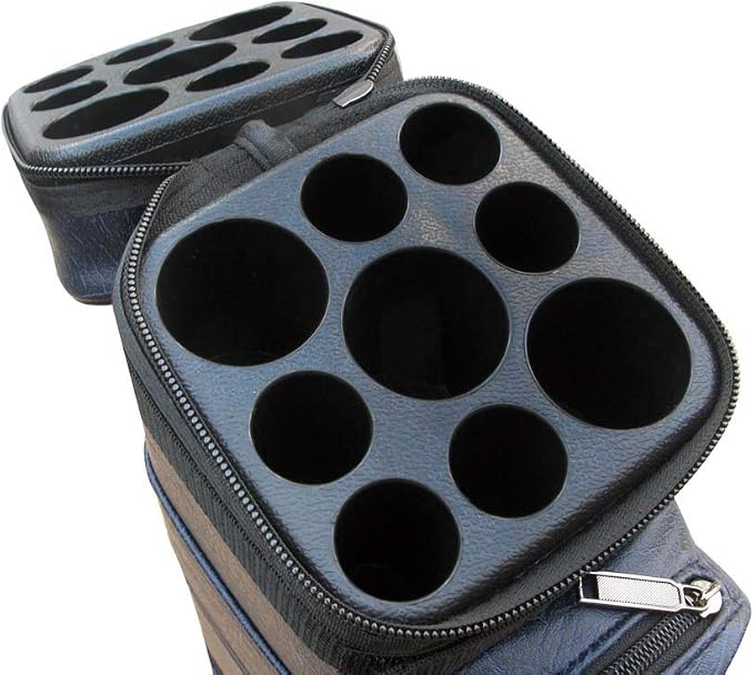 J&J New Champion Leather 3x6 Hard Pool Cue Case for 3 Butts 6 Shafts-Free Bonus Gift