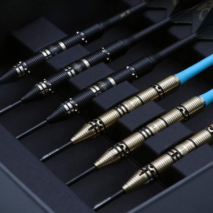 CUESOUL Jazz-Metal Luxury Steel Tip Darts Set 21g/24g/26g with AK5 Integrated Dart Flights