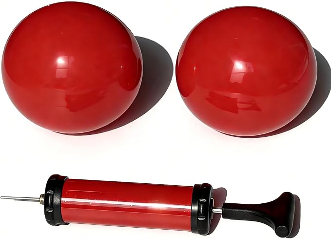 Massage Ball Smooth Ball Set (Pair) - Adjustable Firmness Massage Roller Ball for Back and Neck Massage - for Sensitive Soft Tissue Deep Muscle Gentle Relief (Red)