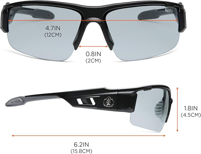 Ergodyne Skullerz DAGR Anti Scratch Safety Glasses, Anti-Fog, ANSI z87.1