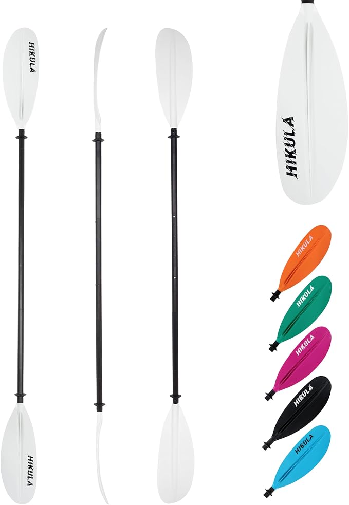 Kayak Paddles Aluminum Shaft Paddle with Nylon Blades, Floating Adjustable Kayaking Oars, 3 Piece, 220-240cm/86-94 Inches,Black/Rose/Teal