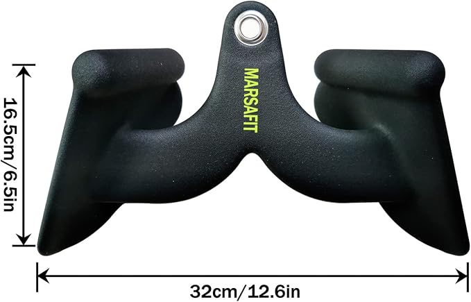 MARSAFIT Home Gym Fitness Rowing T-bar V-bar Pulley Cable Machine Attachment, Bicep Curl Tricep LAT pulldown Bar Back Strength Training Handle Grips LAT Pull Down Bar for Seat Row Workout