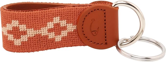 Leather Hand-Stitched Needlepoint Key Fob or Key Chain