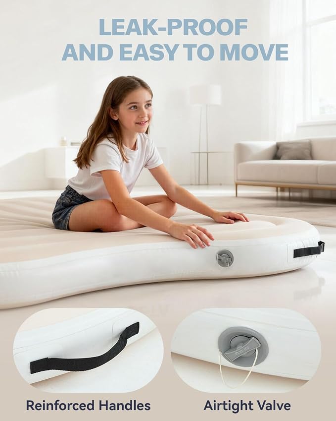 Inflatable Gymnastics Air Spot Mat, Tumbling Mat Tumble Air Spot - Gymnastics Training Springboard - Round Inflatable Springboard with Pump for Yoga Training Cheerleading Home Use
