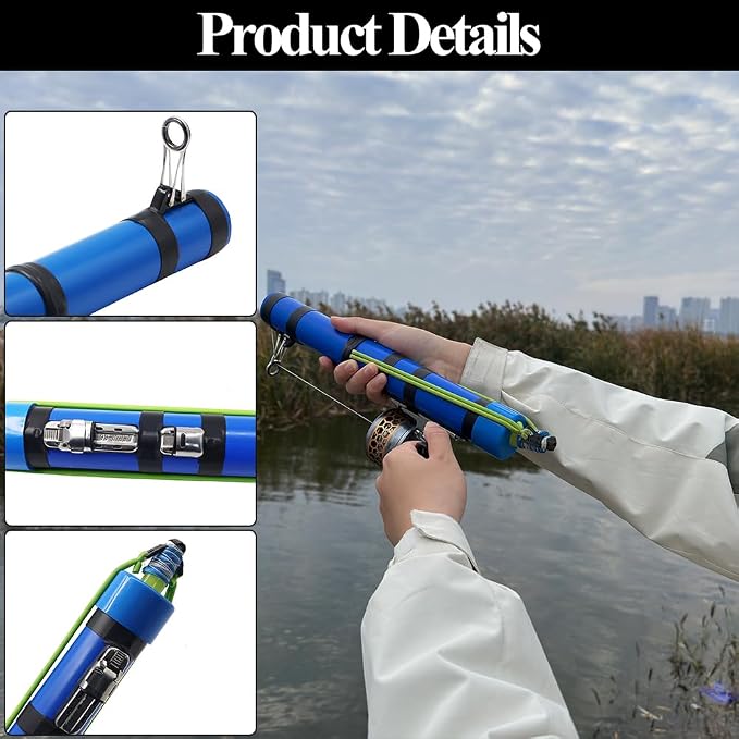SUFFUSE Fishing Rod, Compact Catapult Fishing Pole, Portable Freshwater and Saltwater Fishing Lures Suitable for Outdoor Hunting and Traveling