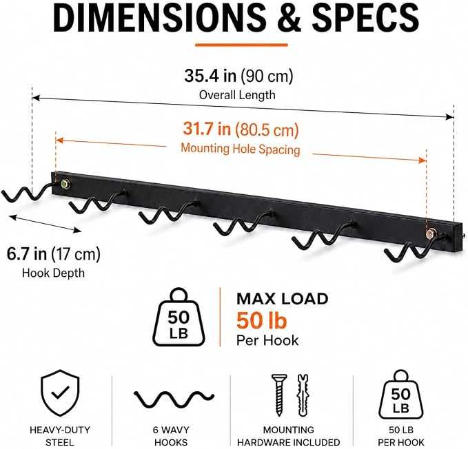 Cable Attachment Storage Rack, LAT Pulldown Bar Holder, Home Gym Organizer for Cable Handles and Attachments