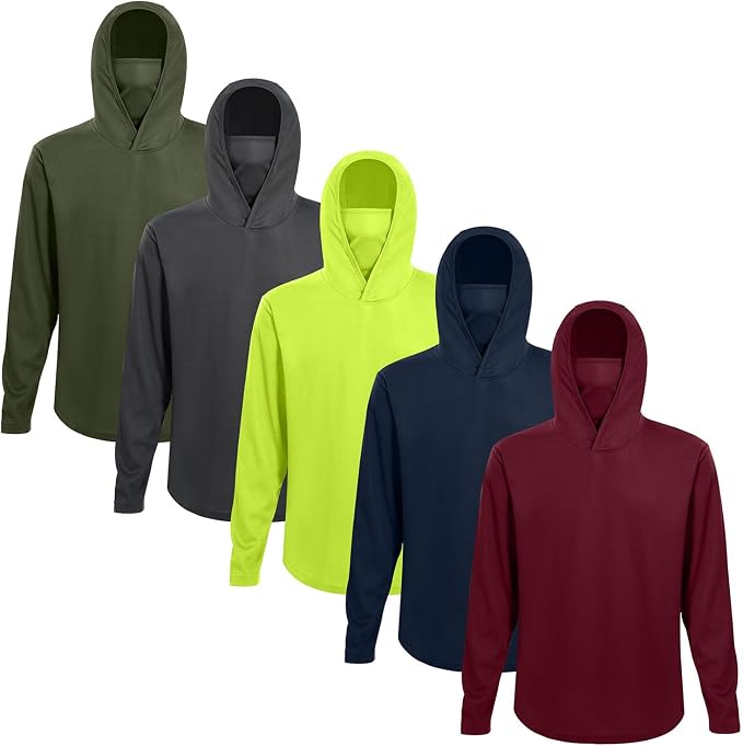 Mens Long Sleeve T-Shirts Casual Crew Neck Tee Shirt Summer Soft Running Swimming Cycling Fishing Tops