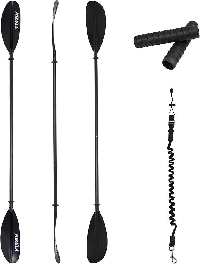 Kayak Paddles Aluminum Shaft Paddle with Nylon Blades, Floating Adjustable Kayaking Oars, 3 Piece, 220-240cm/86-94 Inches,Black/Rose/Teal