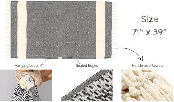 Bazaar Anatolia Turkish Beach Towel – 100% Cotton, Quick Dry, Sand Free Towel for Bathroom, Camping, Travel – Oversized 71x39 Inches – Diamond Light Blue