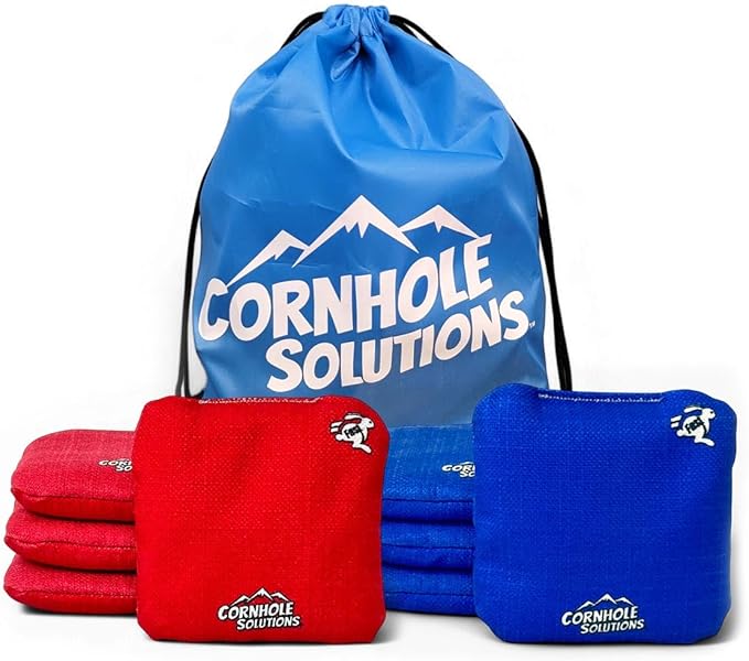 Cornhole Solutions Cornhole Bags Set of 8 – Regulation Pro Style 6x6 – Resin Filled + Tote Bag