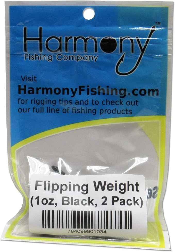 Harmony Fishing - Tungsten Flipping Weights (Chip-Proof Oxide Coated) for bass Fishing [Includes Weight Pegs]