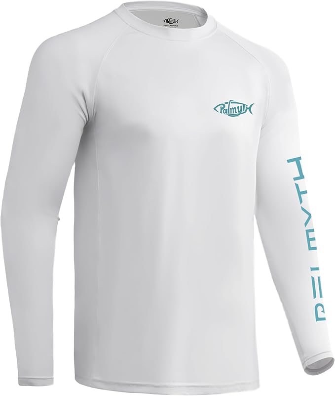 Palmyth Fishing Shirts for Men Long Sleeve UPF 50+ T Shirt Sun Protection | Quick Dry, Sun Protection, Myth-Cool Fabric, Fish Print, Moisture Wicking, Stretchy, Breathable, Fishing,Boating,Outdoor Wear
