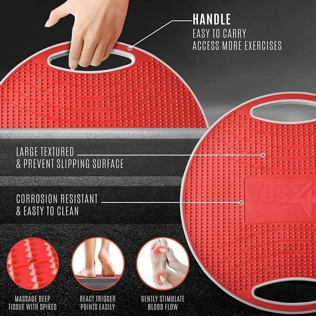 Yes4All Wobble Balance Board, Plastic Stability Trainer with Handles for Standing Desk, Core Training & Home Gym Workout