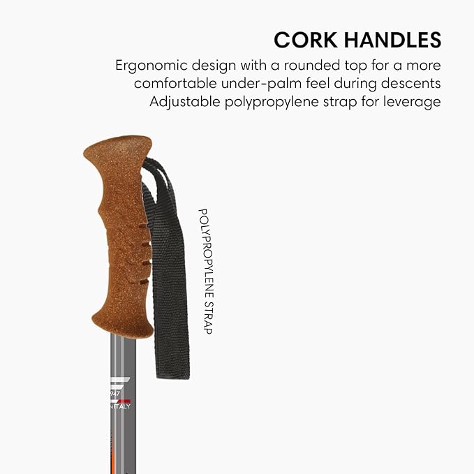 Fizan Tierra Trekking Poles – 8 oz, Ultralight, Backpacking, Thru Hiking Poles, Adjustable, Collapsible, Customized Fit, Cork Grips, Aluminum Walking Sticks