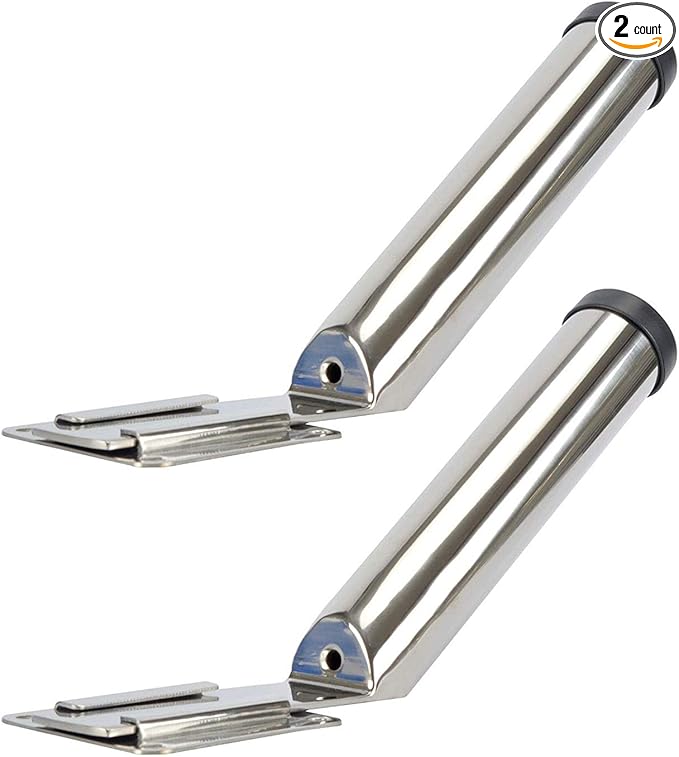 Amarine Made Set of 2 Stainless Steel Slide Mount Removable Fishing Rod Holder