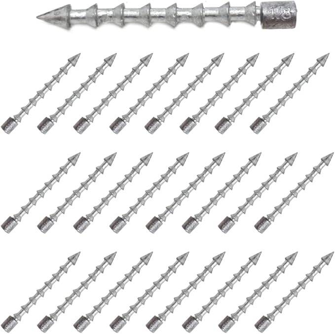 Reaction Tackle Nail Weights for Bass Fishing - Insert Pencil Sinkers for Wacky Rig, Neko Rig and Soft Plastic Lures - Freshwater and Saltwater - 25-Pack
