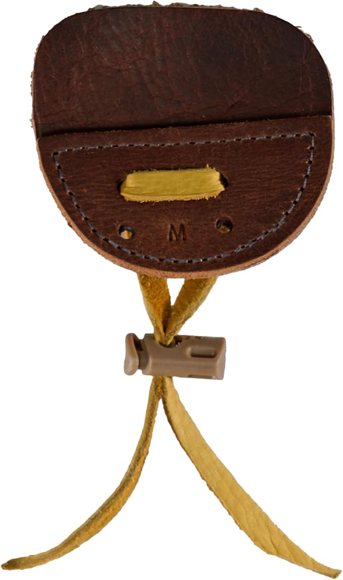 Hornet 3-Under Bison Tab – Handmade Leather Finger Tab for Traditional Archery, USA Made - Available in Medium, Large, Left and Right Hand