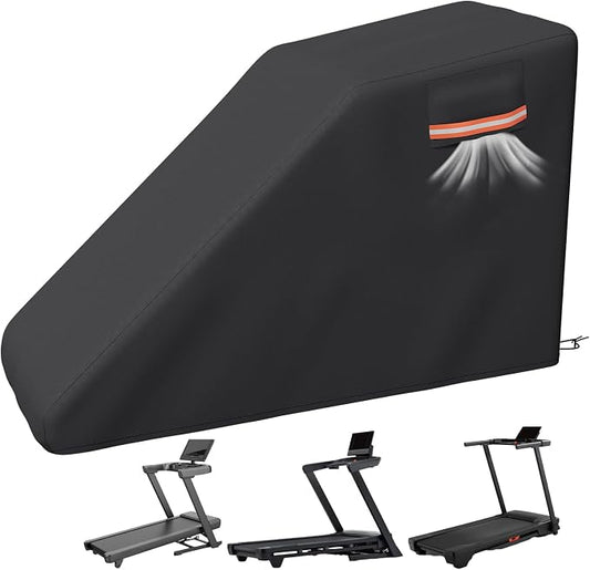 EVRBUL Treadmill Cover Heavy Duty Waterproof Dustproof Running Machine Cover Home Gym Exercise Workout Equipment Protective with Air Vents Reflective Strip Drawstring