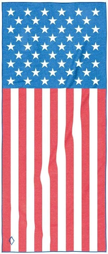 Nomadix Original Towel - Perfect for Beach, Pool, Travel, Camping, Yoga - Made with Recycled Materials - Super Absorbent - Sand Resistant - American Flag - 72.5x30