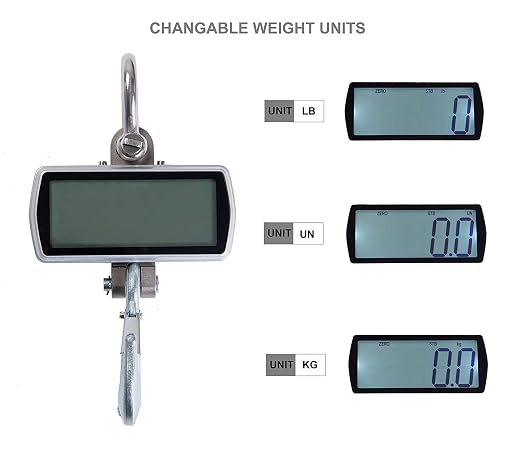 VisionTechShop Digital Crane Scale, VTS-CD 2000lb 1000kg Heavy Duty Compact Hanging Scale Touch Key LCD Display for Farm Factory