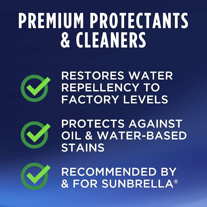 Restores water and stain resistance on boat covers, canvas, and marine fabrics.