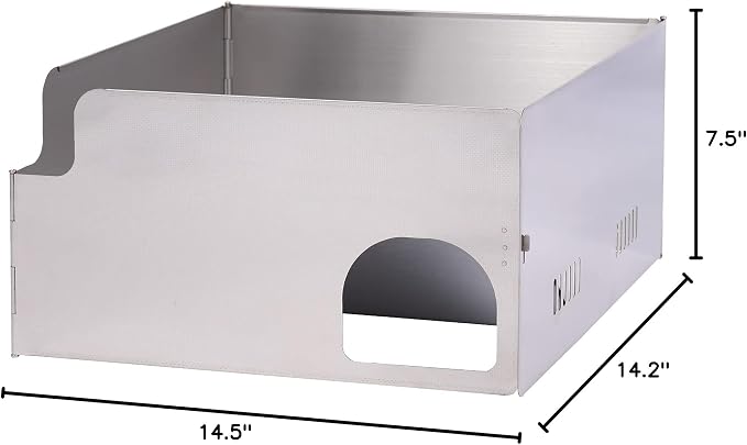 REDCAMP Folding Stove Windscreen, 4 Plates Stainless Steel Camping Stove Windshield Butane Burner Windshield for Hiking, Outdoor, Backpacking Silver