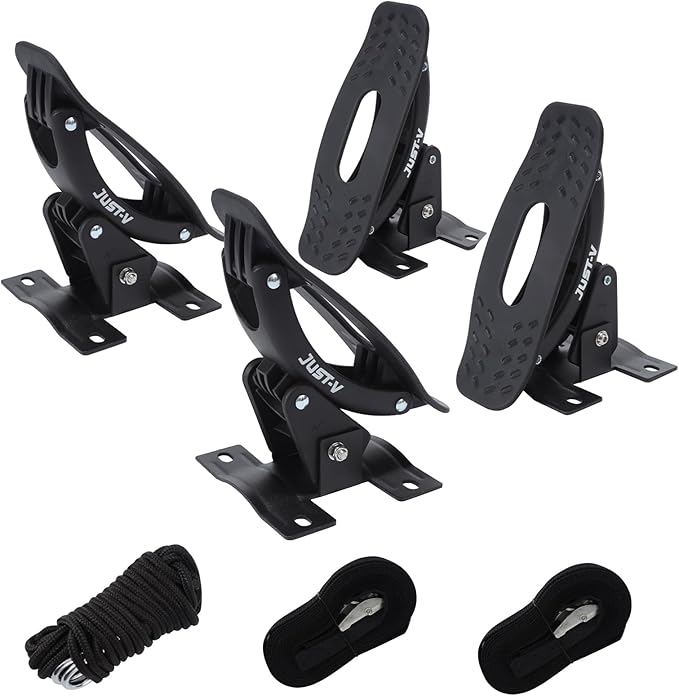 Just-V Steel Kayak Saddle Roof Racks Universal Car Roof Rack for Kayak Carrier Canoe Boat Paddle Board Surfboard Roof Top Mount on Car SUV Truck Crossbar