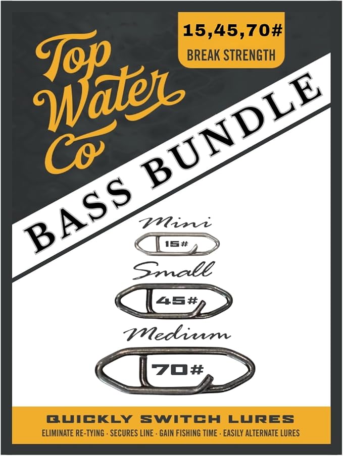 Top Water Co. Species Target Fishing Bundles – Premium Stainless Steel Speed Clips Assortment - (25 Pack)