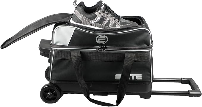 ELITE Basic Bowling Bag Double (2) Ball Roller with Rolling Wheels