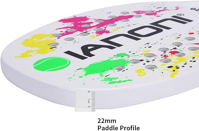 ianoni Beach Tennis Racket,Carbon Fiber Grit Face with EVA Memory Foam Core Beach Tennis Racket