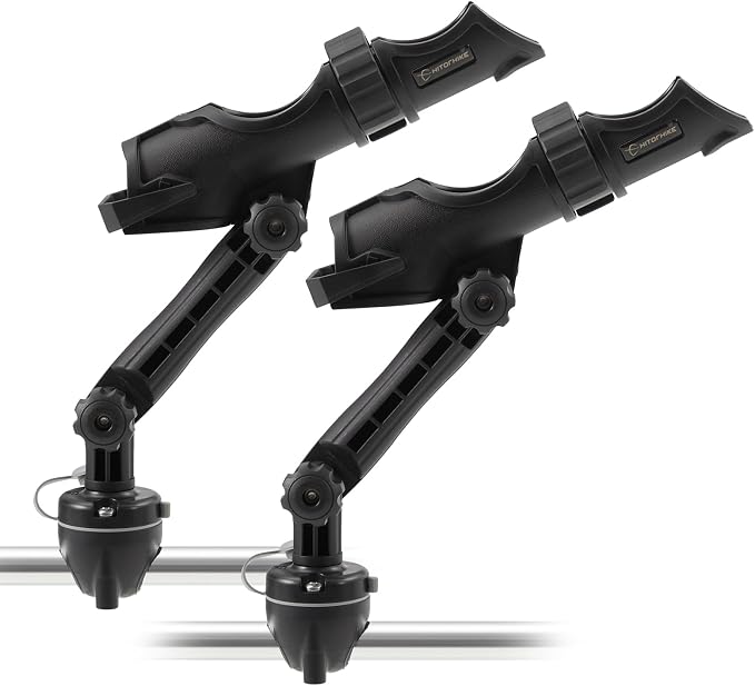Hitorhike Kayak & Boat Fishing Rod Holder Set with Extender – Universal Reel Compatibility, 360° Adjustable, Heavy-Duty Mounts