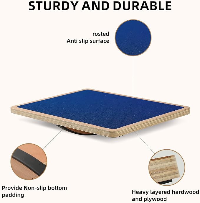 Juoe 360° Non-Slip Balance Board Professional Wobble Board for Adults,up to 350 Ibs for Physical Therapy,Under Desk,Core Strength, Stability,Office Wobble Boards